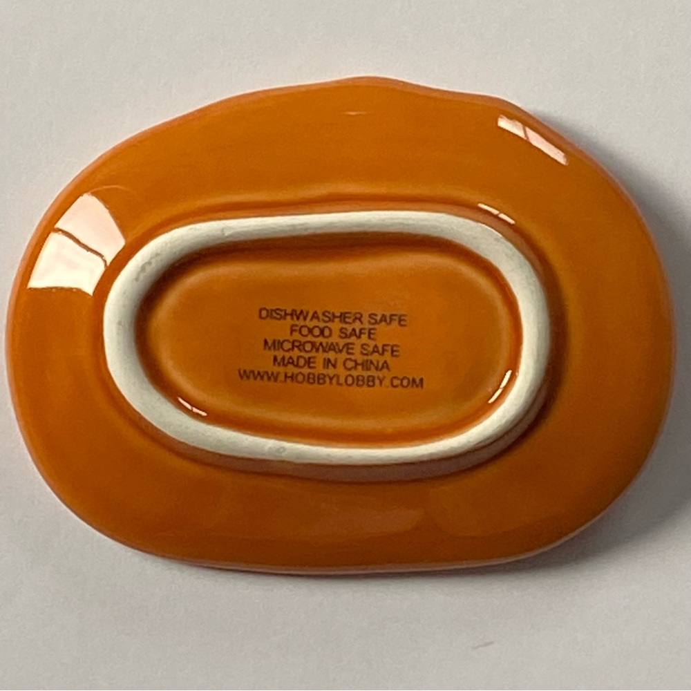 Pumpkin Trinket Dish Small Plate Thanksgiving Ceramic Fall Autumn Orange MINT - Picture 2 of 13
